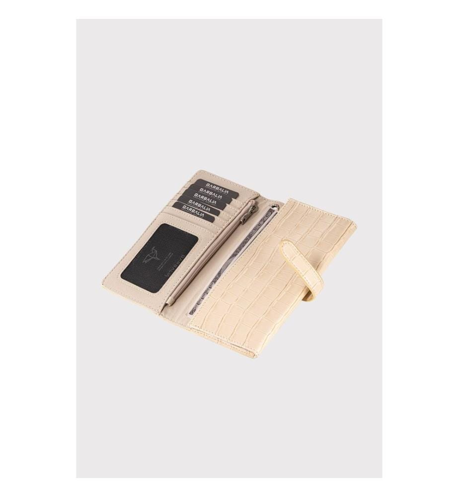 Portefeuille femme, 100 % cuir PU, beige