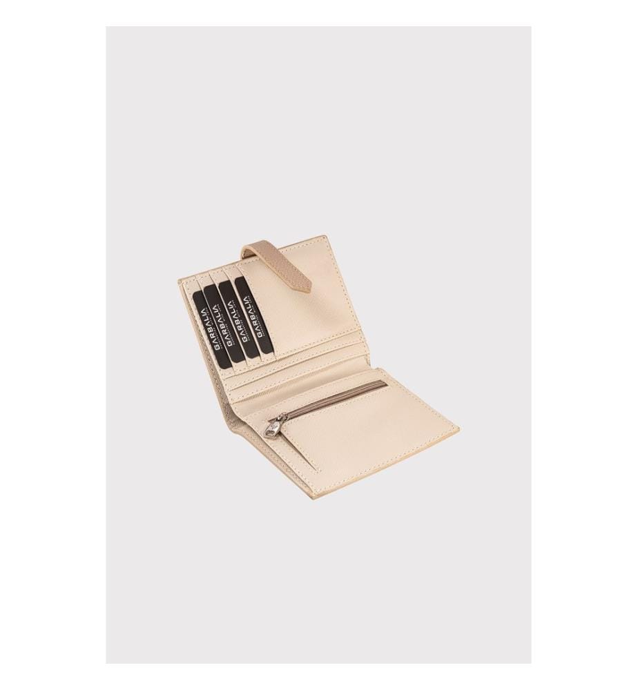 Damengeldbörse, 100 % PU-Leder, Beige