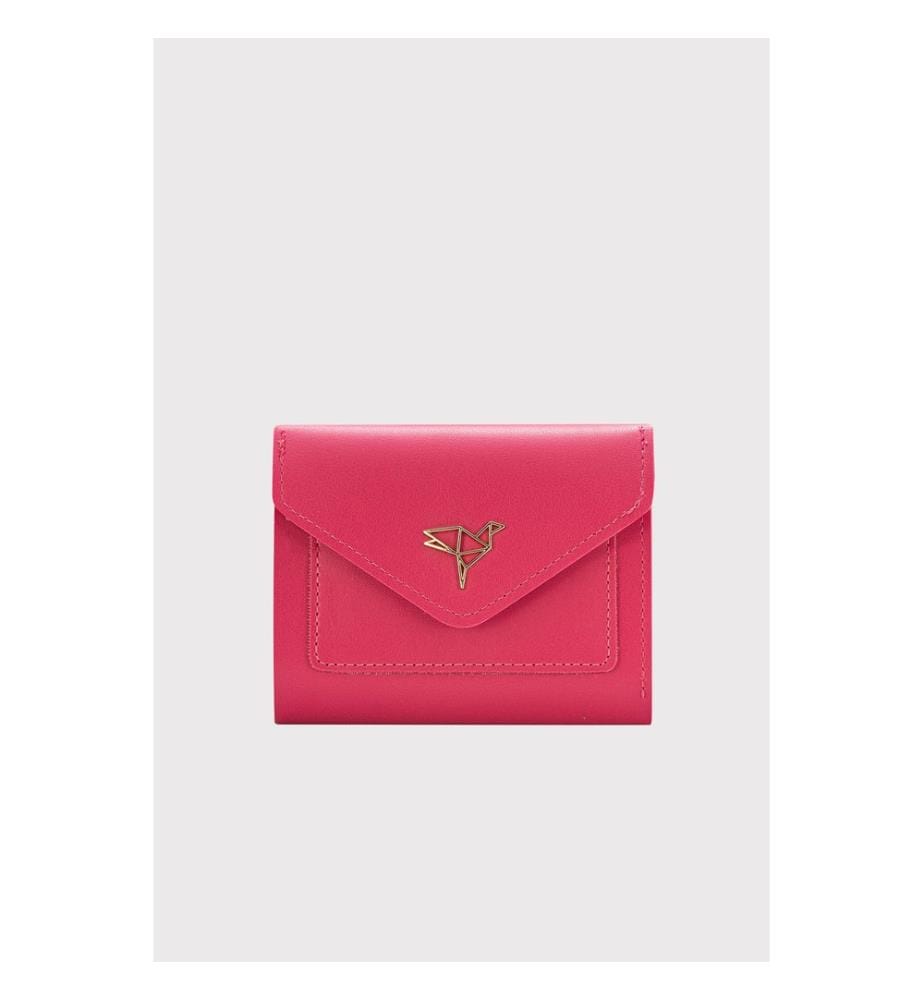 Damengeldbörse, 100 % PU-Leder, Fuchsia