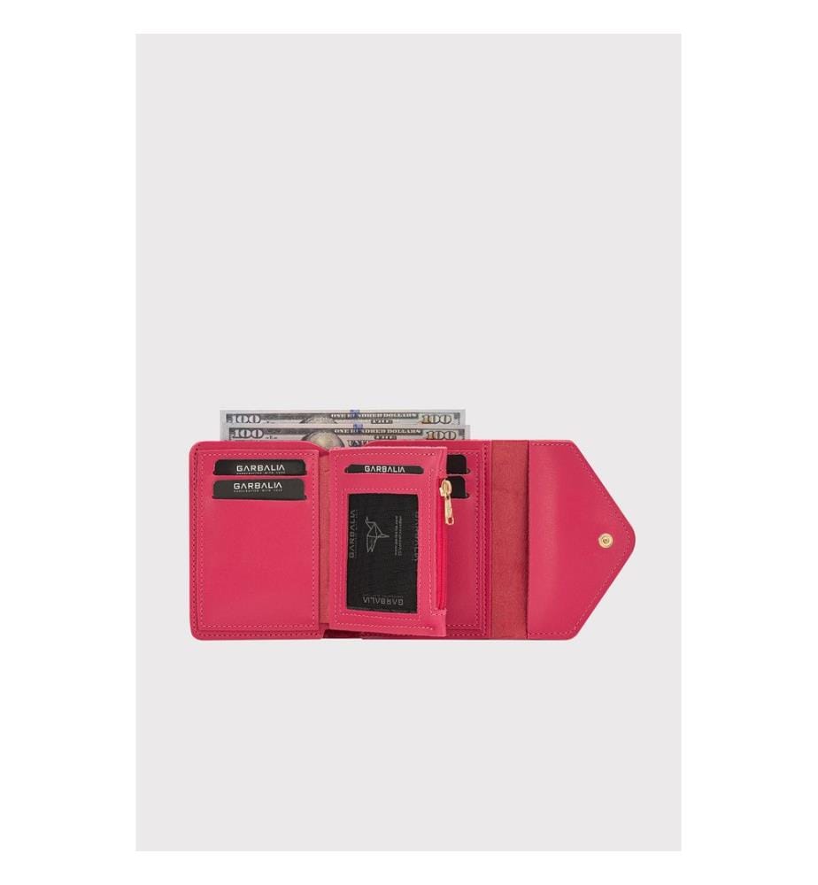 Damengeldbörse, 100 % PU-Leder, Fuchsia