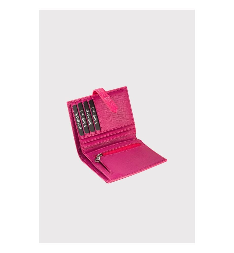 Portefeuille femme, 100 % cuir PU, fuchsia