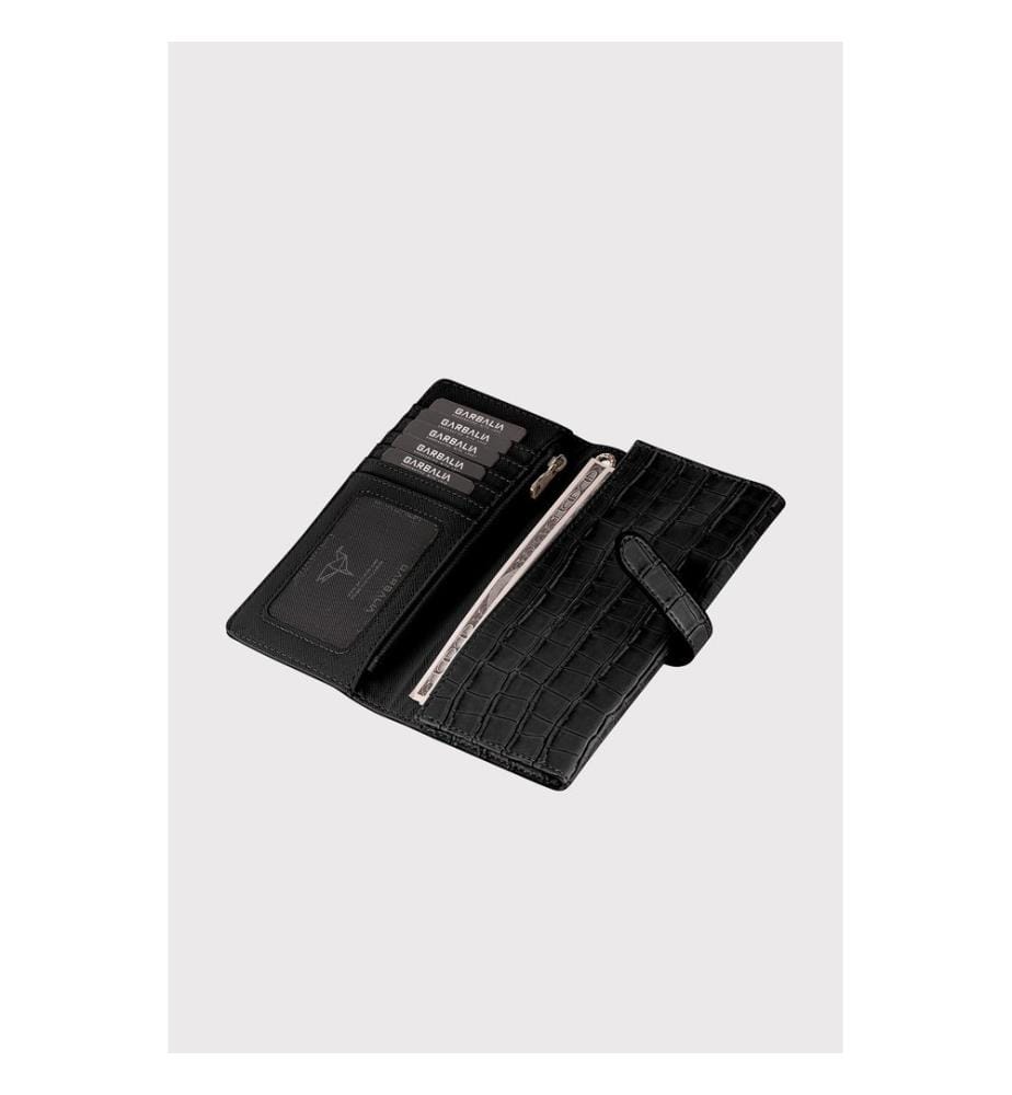 Portefeuille femme, 100 % cuir PU, noir
