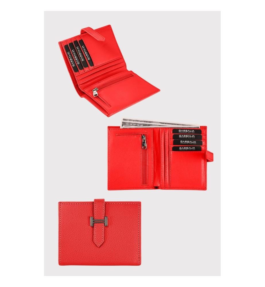 Damengeldbörse, 100 % PU-Leder, Rot