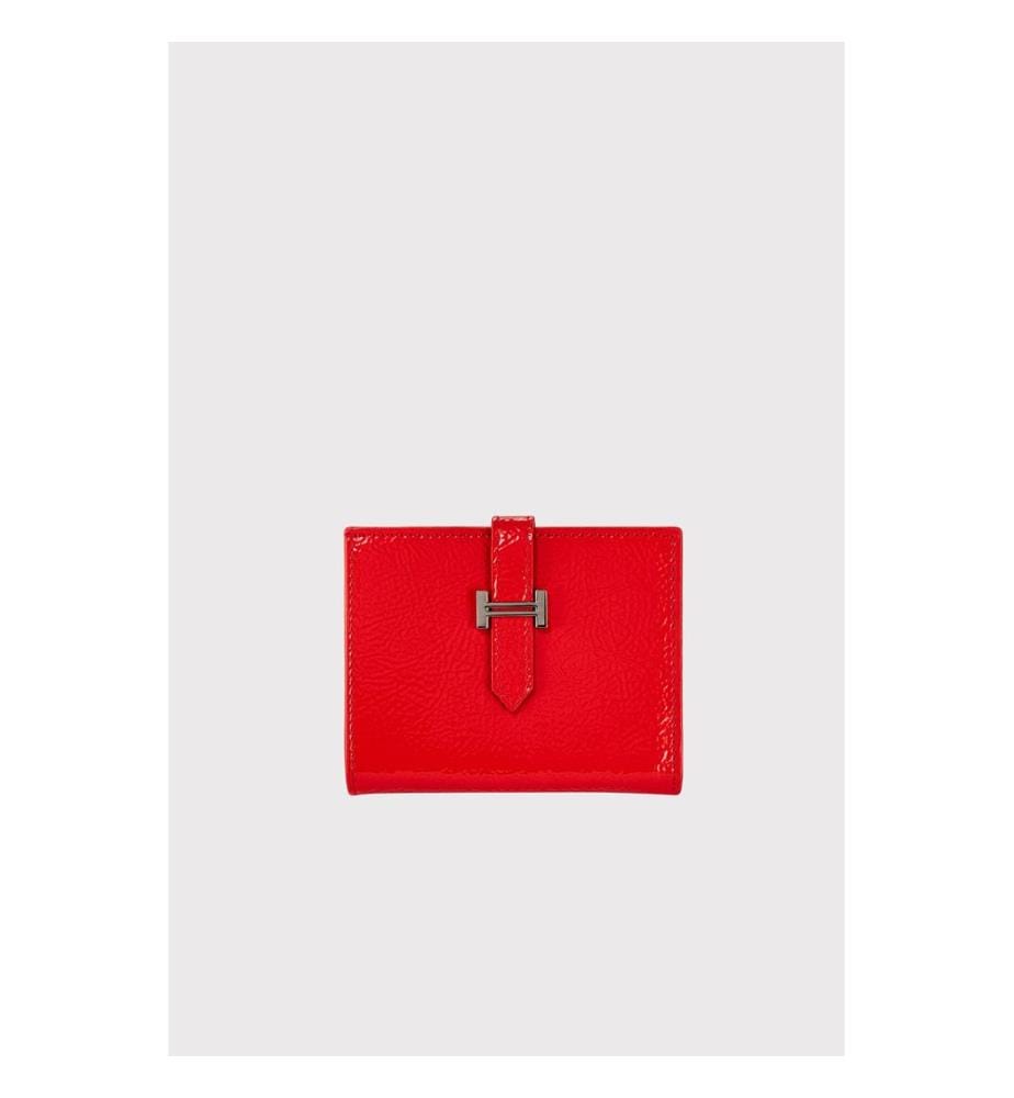 Damengeldbörse, 100 % PU-Leder, Rot