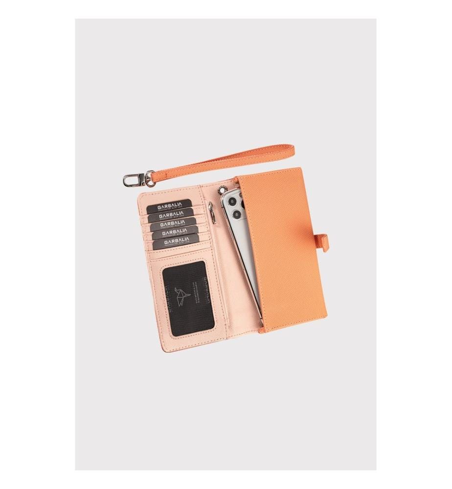 Damengeldbörse, 100 % PU-Leder, Lachs
