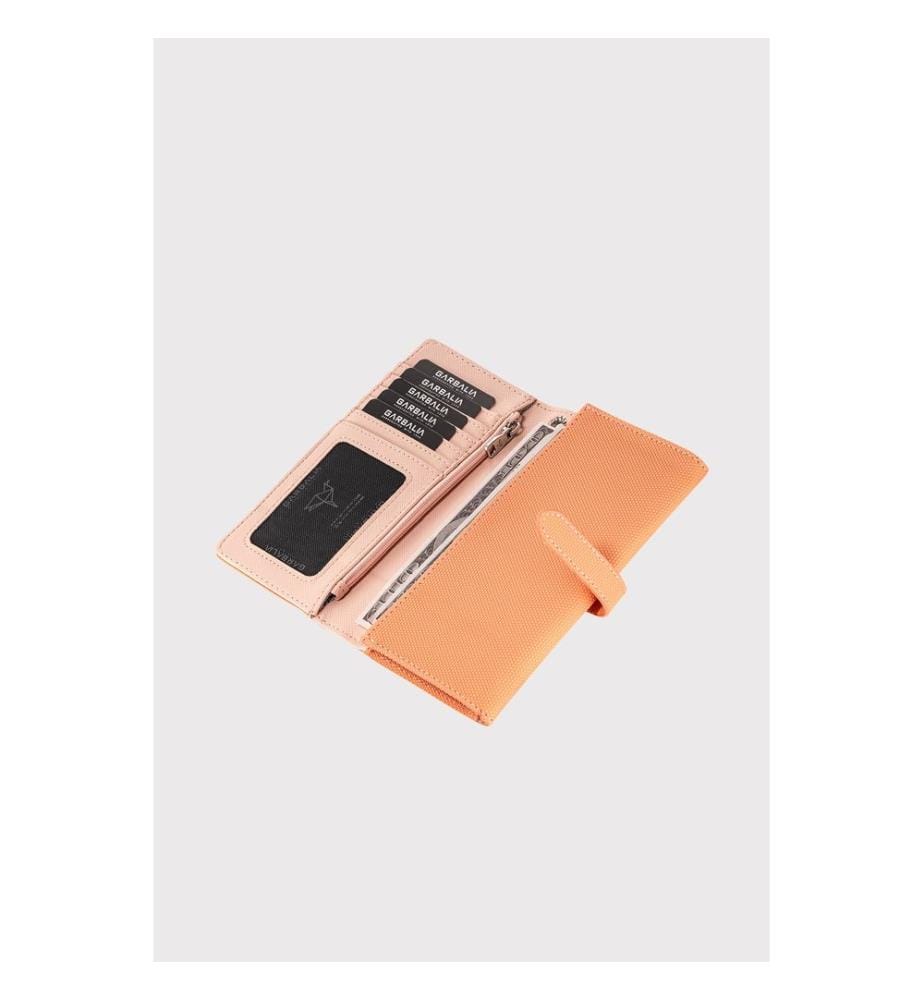 Damengeldbörse, 100 % PU-Leder, Lachs