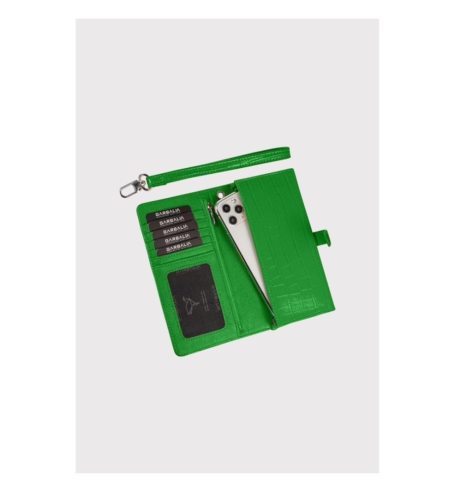 Portefeuille femme, 100 % cuir PU, vert