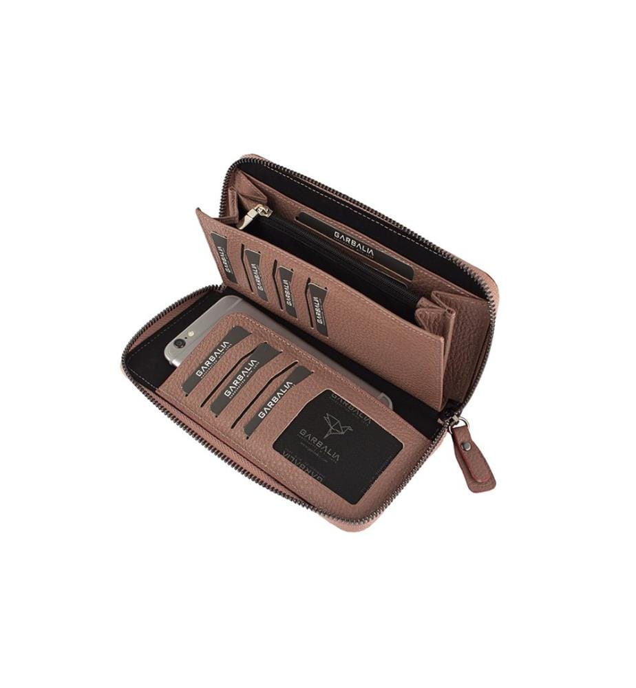 Portefeuille femme, 100 % cuir véritable, écru