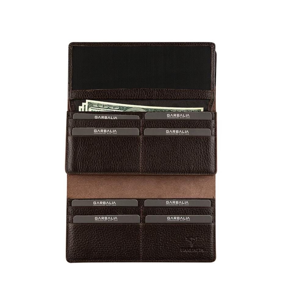 Portefeuille femme, 100 % cuir véritable, marron