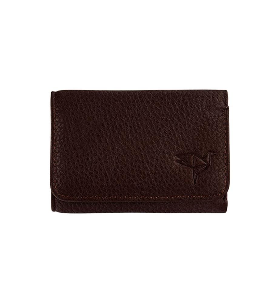 Portefeuille femme, 100 % cuir véritable, marron