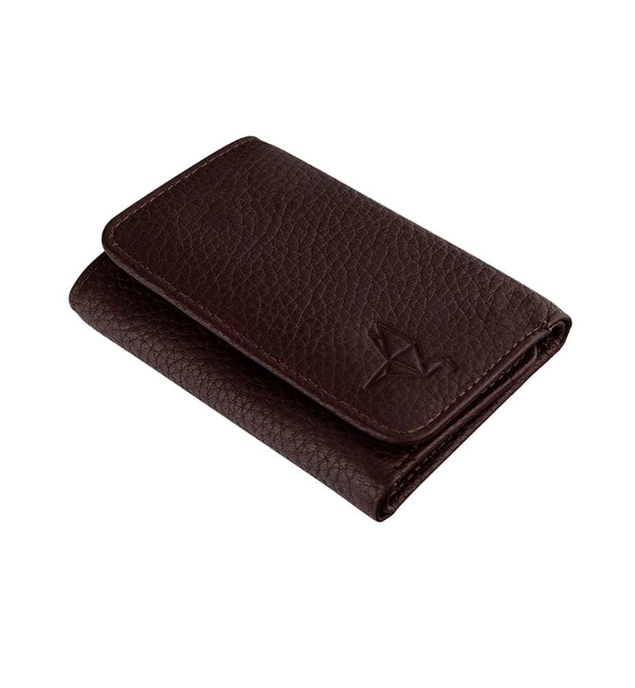 Portefeuille femme, 100 % cuir véritable, marron