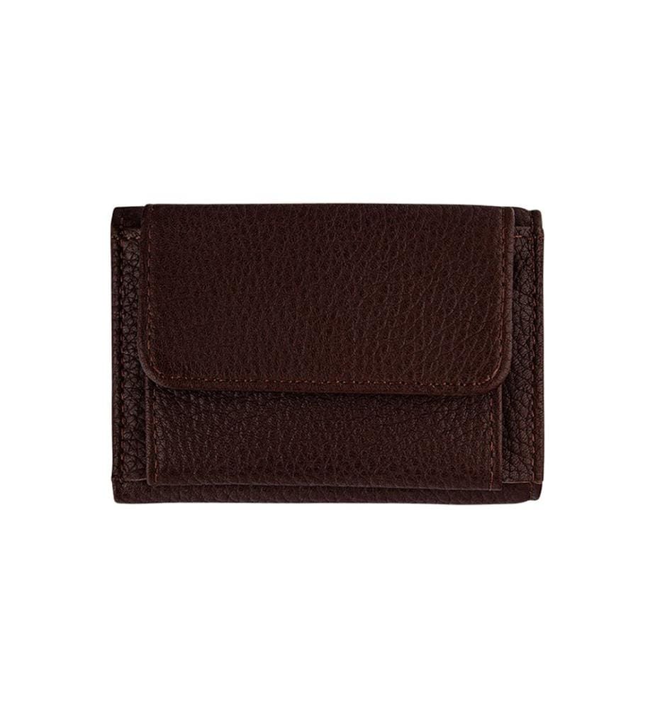 Portefeuille femme, 100 % cuir véritable, marron