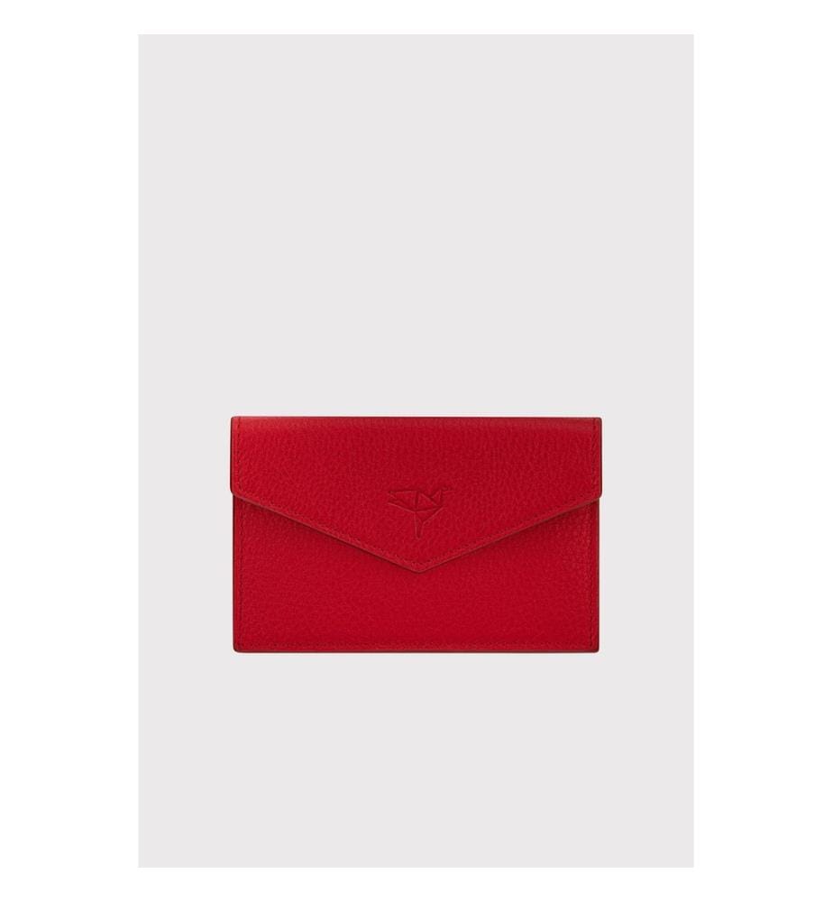 Damengeldbörse, 100 % echtes Leder, Rot