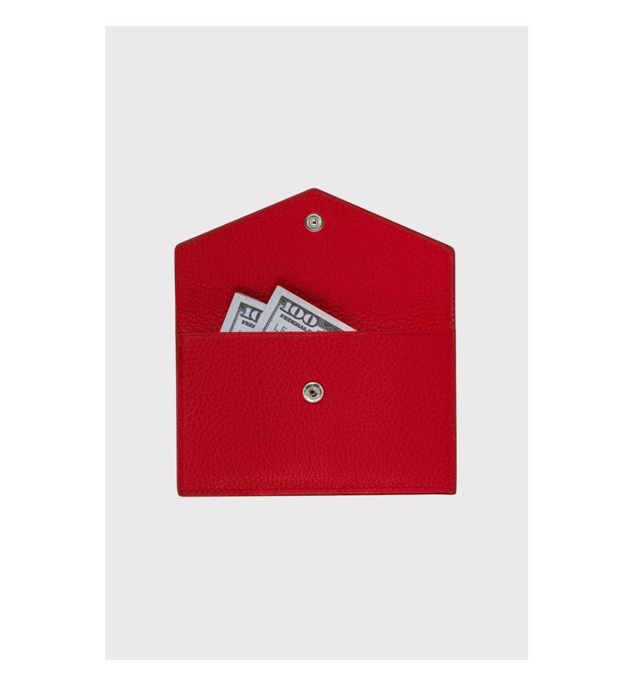 Damengeldbörse, 100 % echtes Leder, Rot