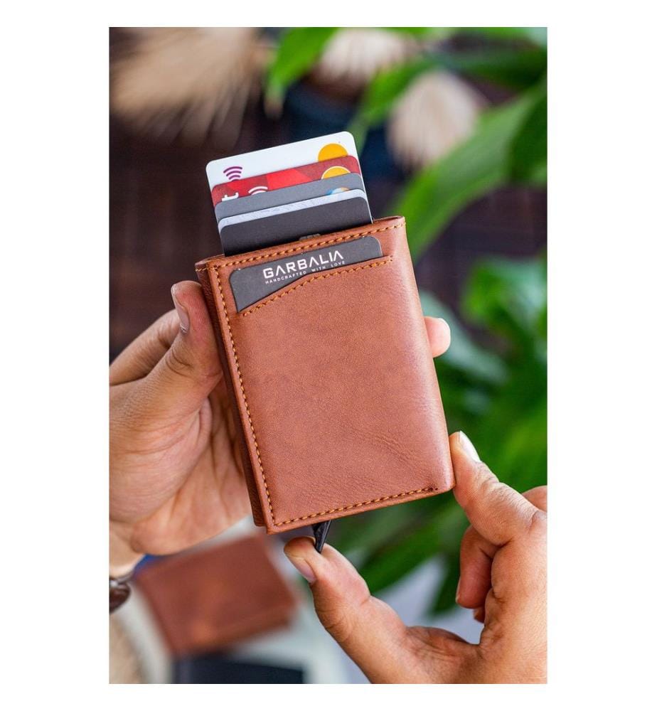 Portefeuille homme, 100 % cuir PU, beige