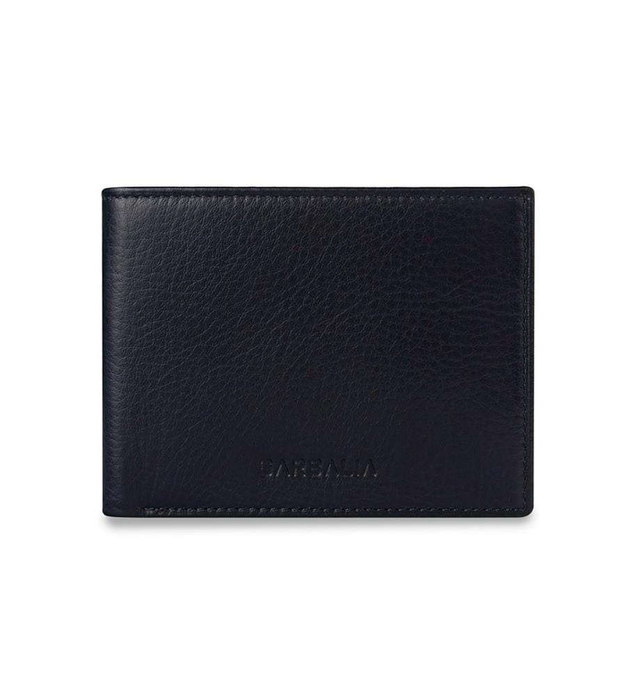 Portefeuille homme, 100 % cuir véritable, bleu foncé