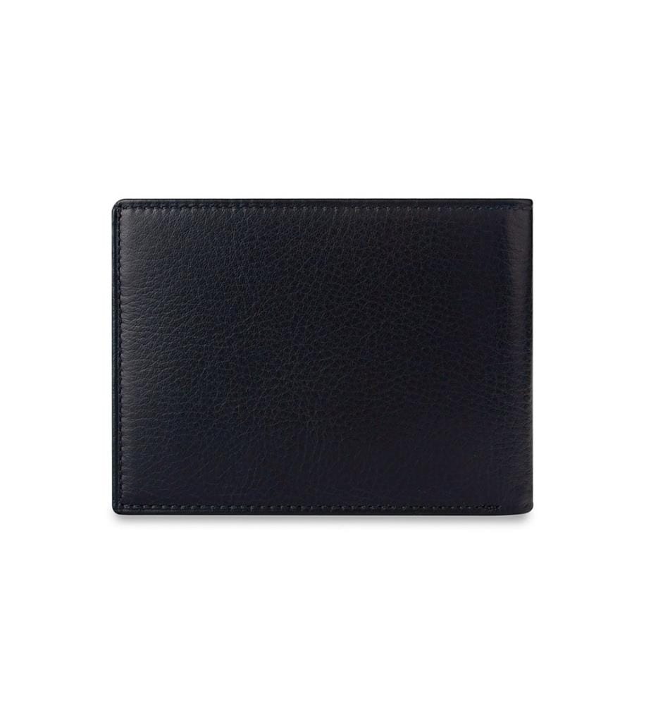 Portefeuille homme, 100 % cuir véritable, bleu foncé