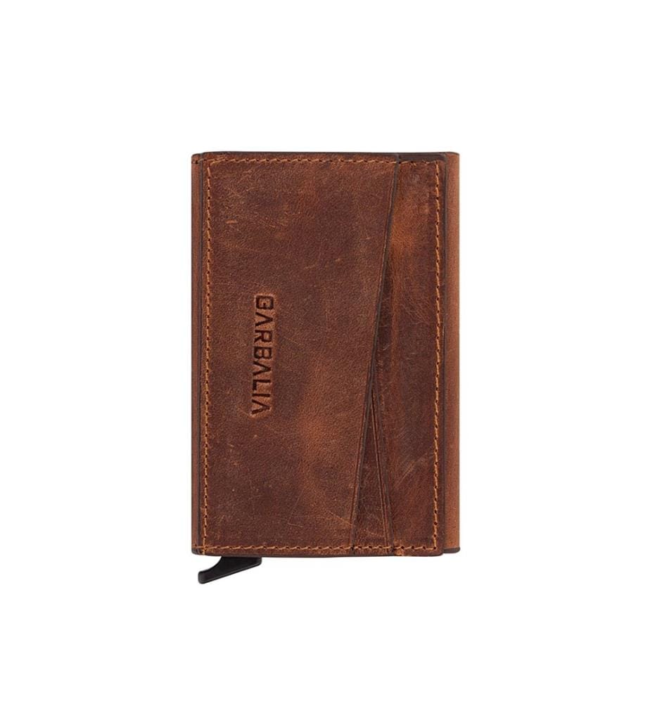 Herren-Geldbörse, 100 % echtes Leder, hellbraun