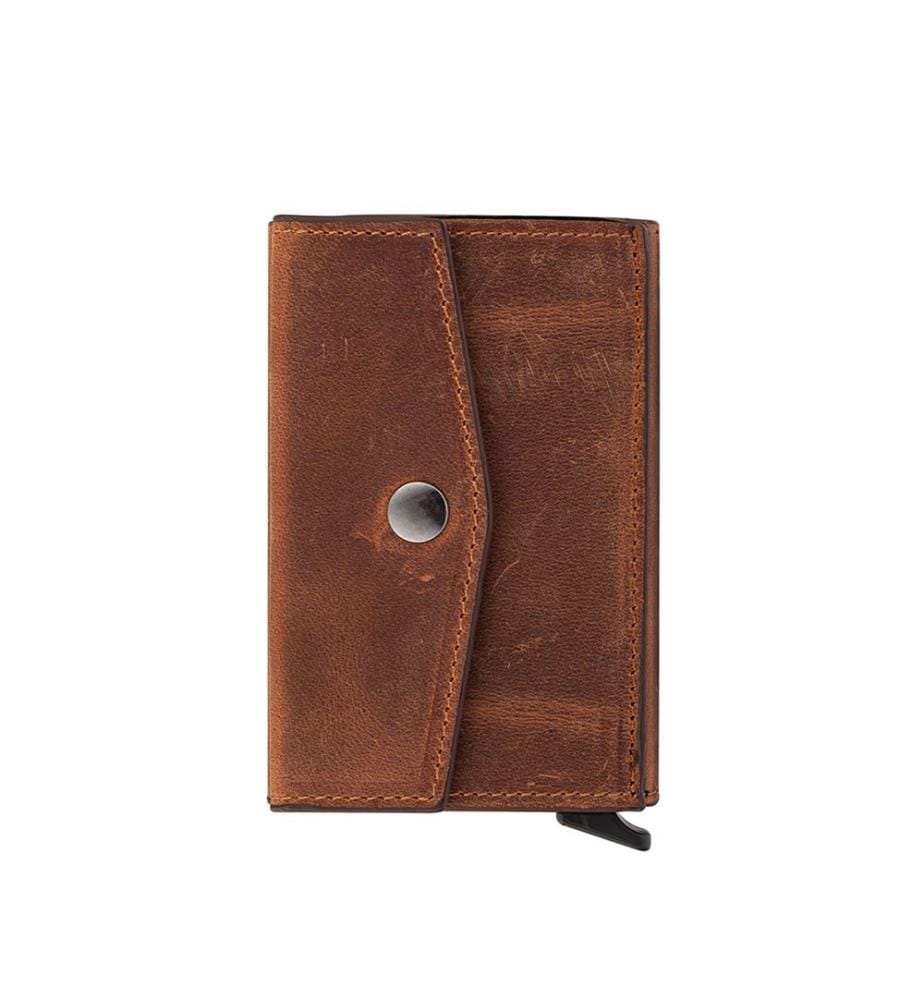 Herren-Geldbörse, 100 % echtes Leder, hellbraun