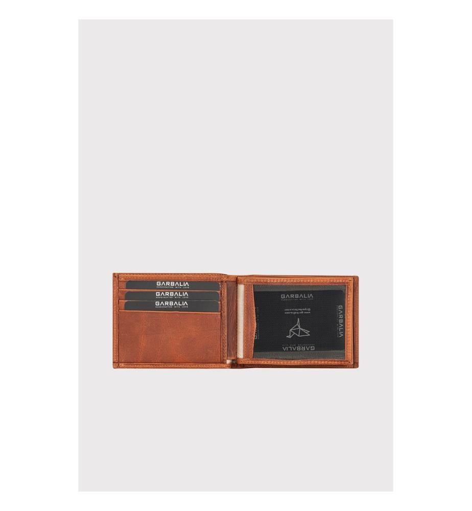 Portefeuille homme, 100 % cuir véritable, couleur fauve