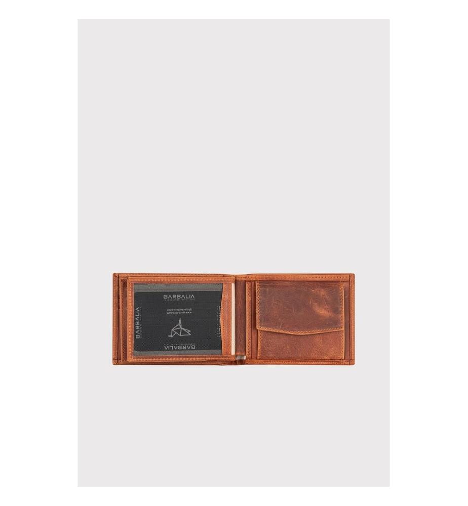 Portefeuille homme, 100 % cuir véritable, couleur fauve