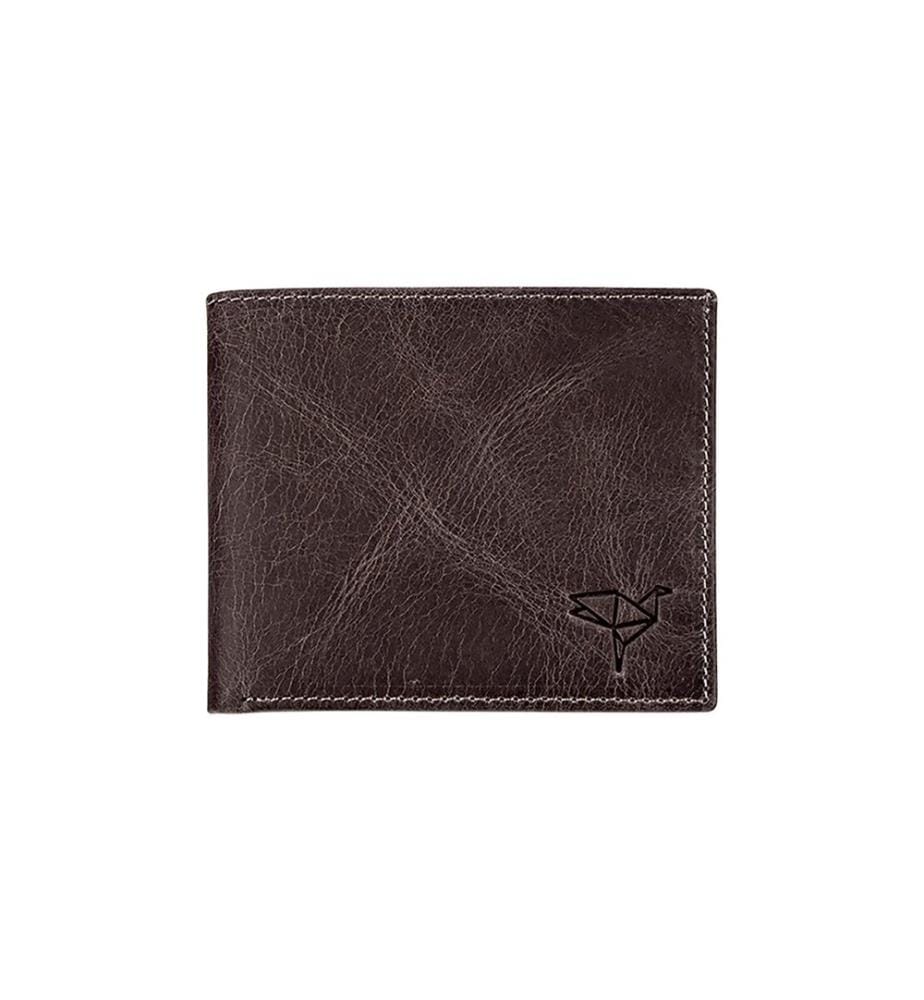 Herren-Geldbörse, 100 % echtes Leder, Grau