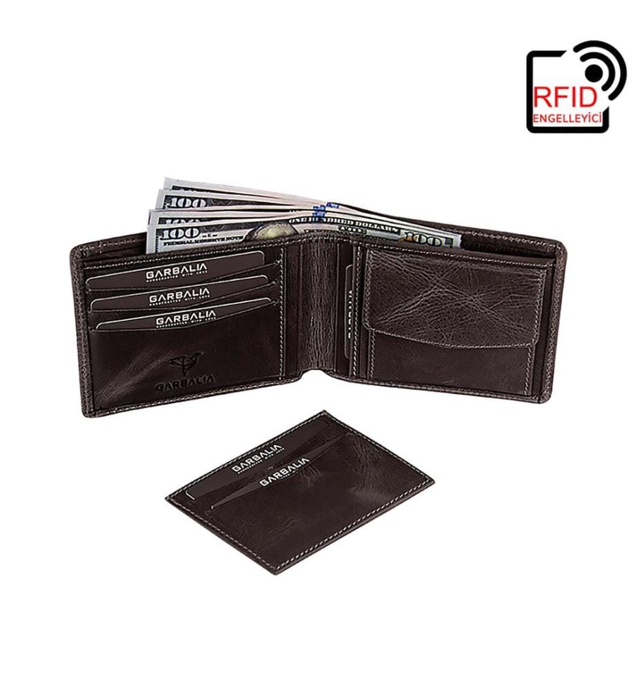 Herren-Geldbörse, 100 % echtes Leder, Grau