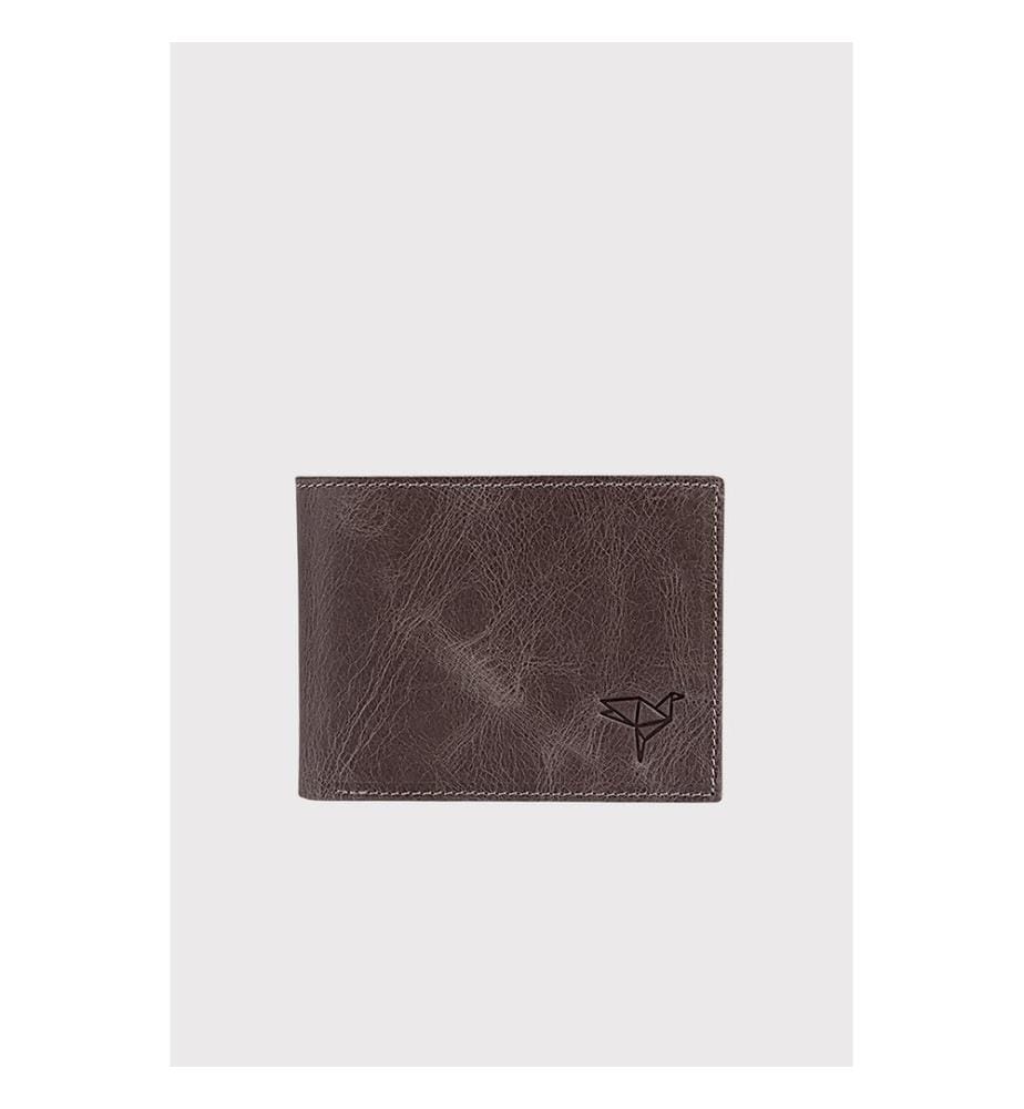 Herren-Geldbörse, 100 % echtes Leder, Grau