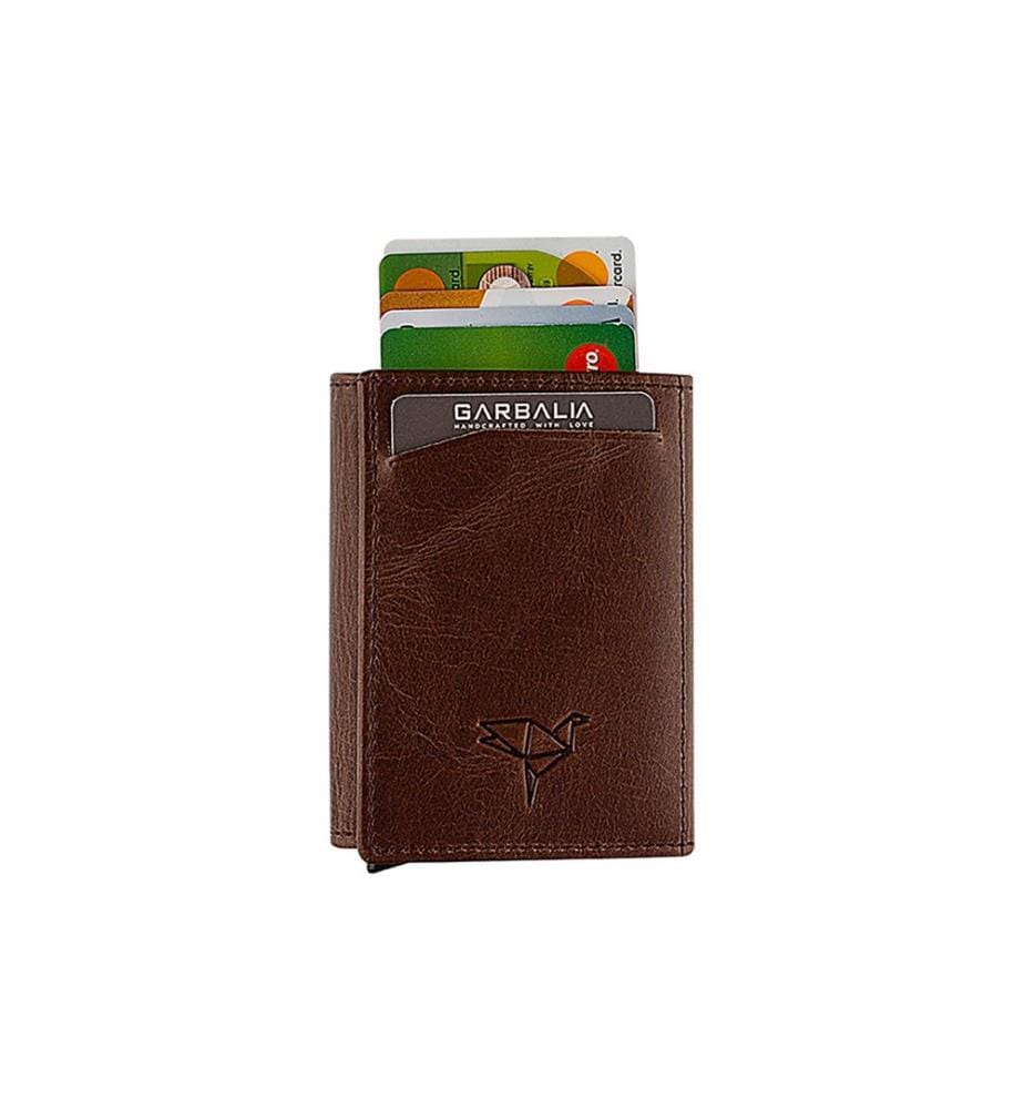 Portefeuille homme, 100 % cuir véritable, marron