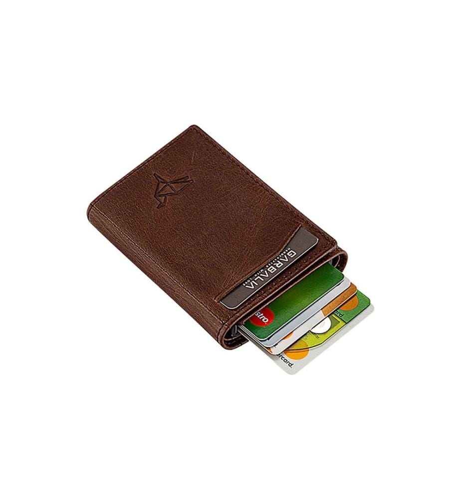 Portefeuille homme, 100 % cuir véritable, marron