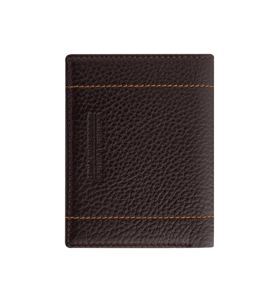 Portefeuille homme, 100 % cuir véritable, marron