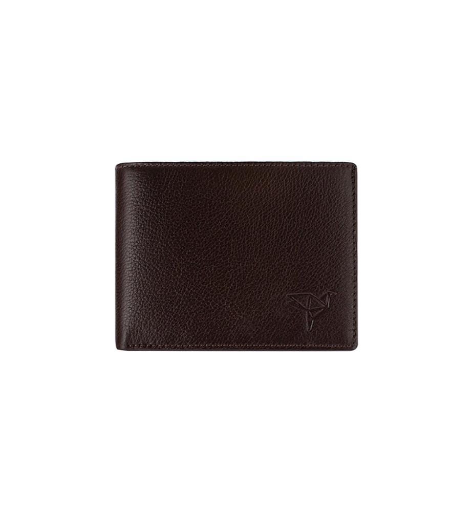 Herren-Geldbörse, 100 % echtes Leder, Braun