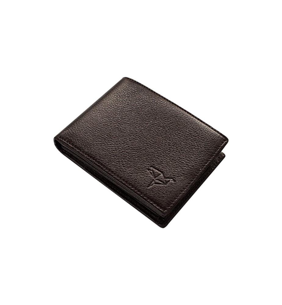 Herren-Geldbörse, 100 % echtes Leder, Braun