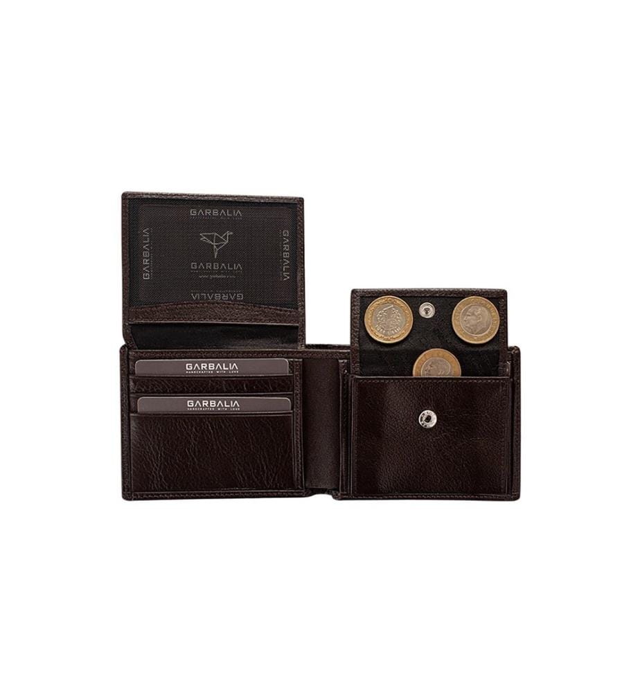 Herren-Geldbörse, 100 % echtes Leder, Braun