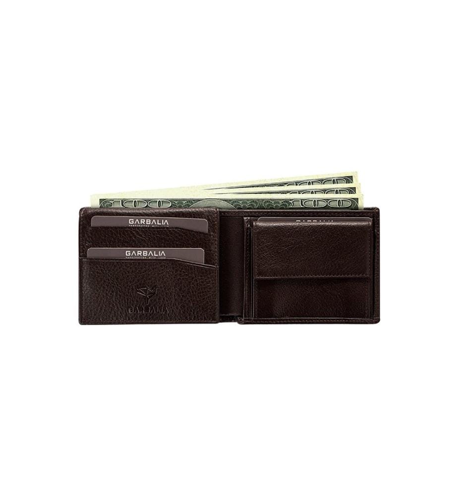 Herren-Geldbörse, 100 % echtes Leder, Braun