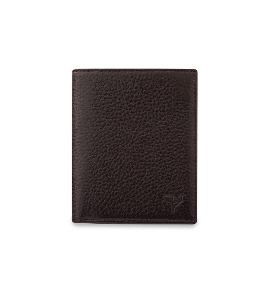 Portefeuille homme, 100 % cuir véritable, marron