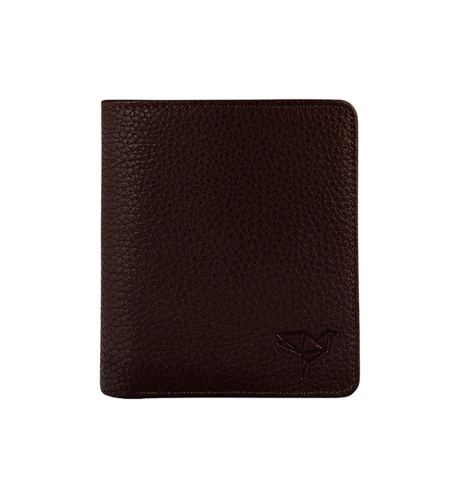 Portefeuille homme, 100 % cuir véritable, marron
