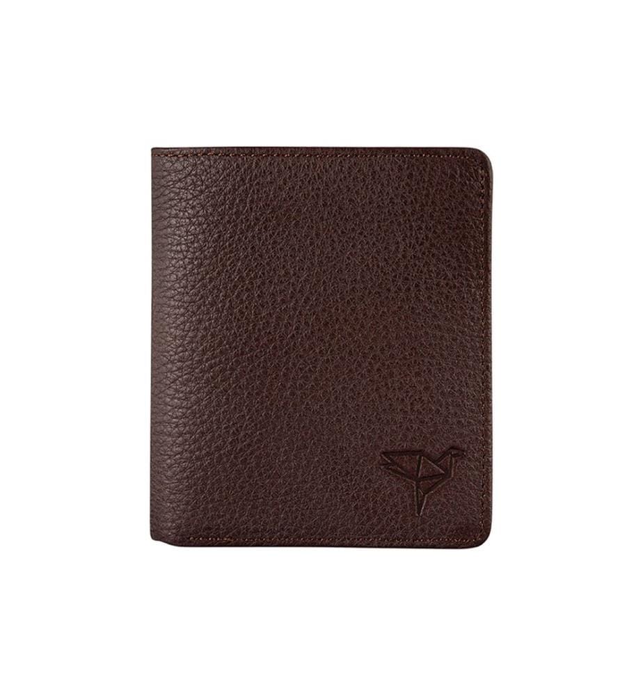Portefeuille homme, 100 % cuir véritable, marron