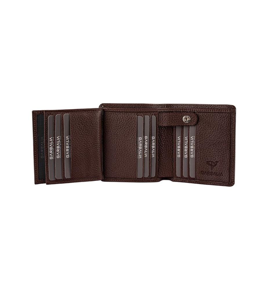 Portefeuille homme, 100 % cuir véritable, marron