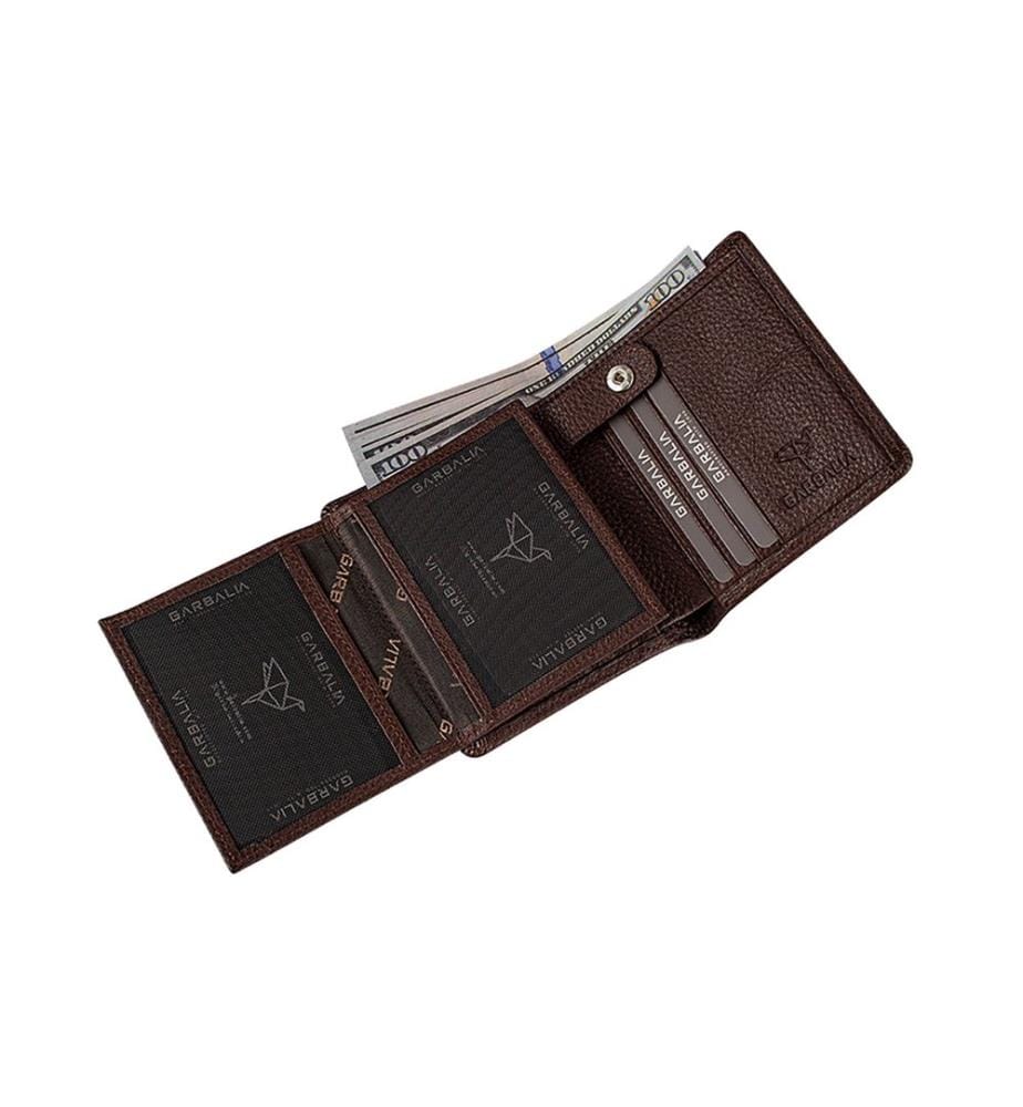 Portefeuille homme, 100 % cuir véritable, marron