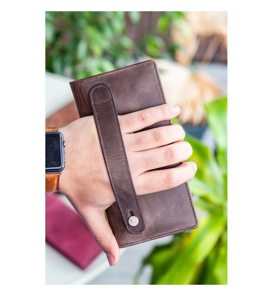 Portefeuille homme, 100 % cuir véritable, marron