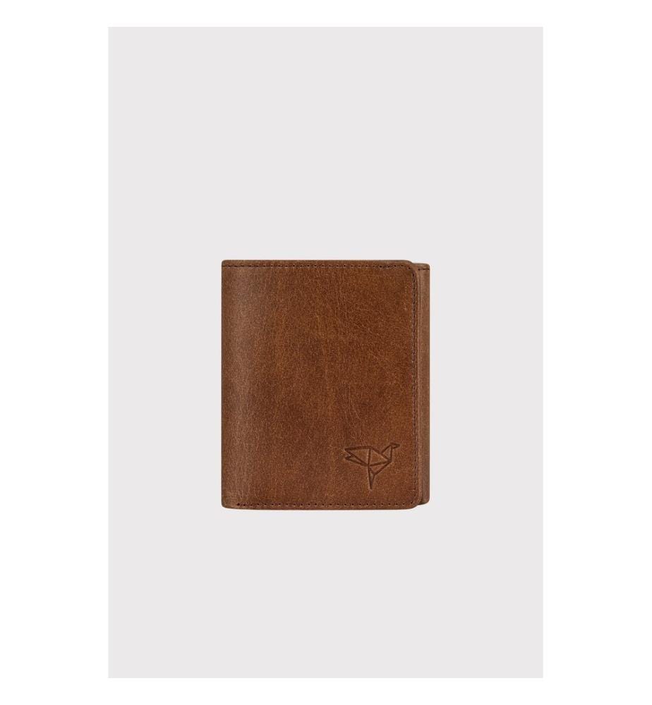 Herren-Geldbörse, 100 % echtes Leder, Braun
