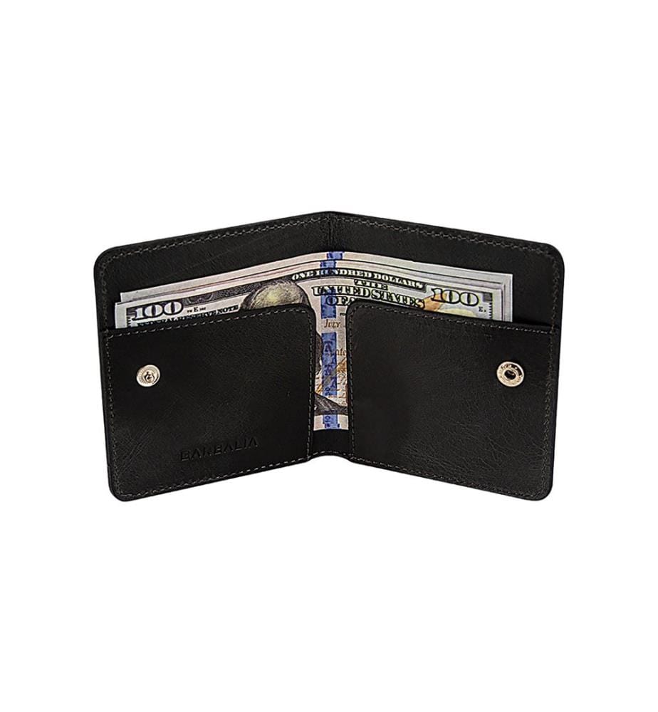 Portefeuille homme, 100 % cuir véritable, noir