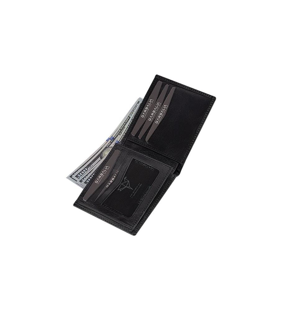 Portefeuille homme, 100 % cuir véritable, noir