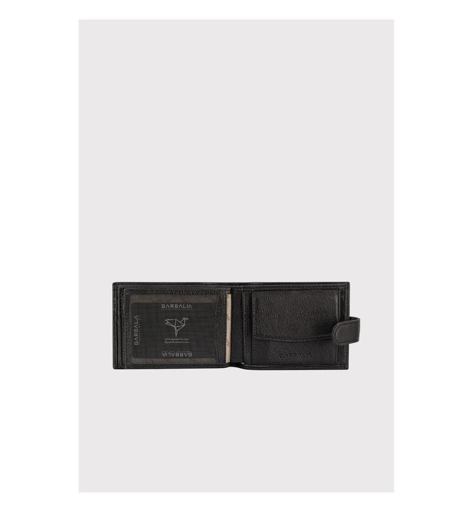 Herren-Geldbörse, 100 % echtes Leder, Schwarz
