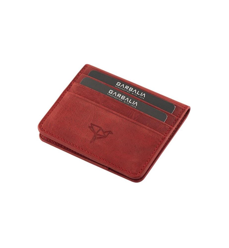 Portefeuille homme, 100 % cuir véritable, rouge