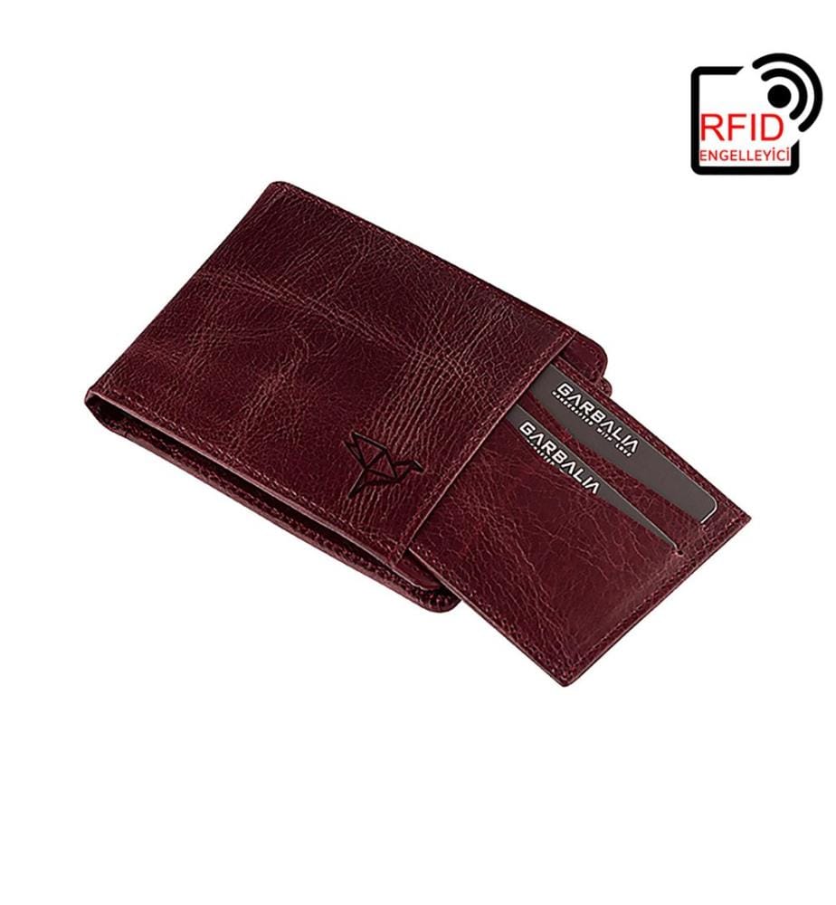 Portefeuille homme, 100 % cuir véritable, rouge bordeaux