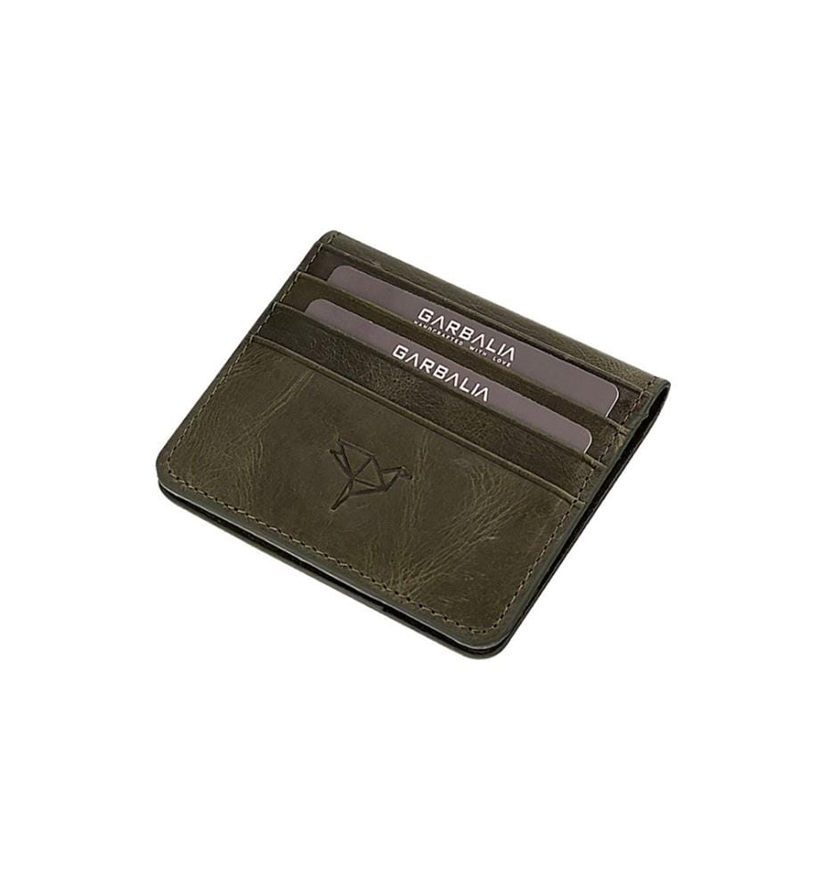 Portefeuille homme, 100 % cuir véritable, vert