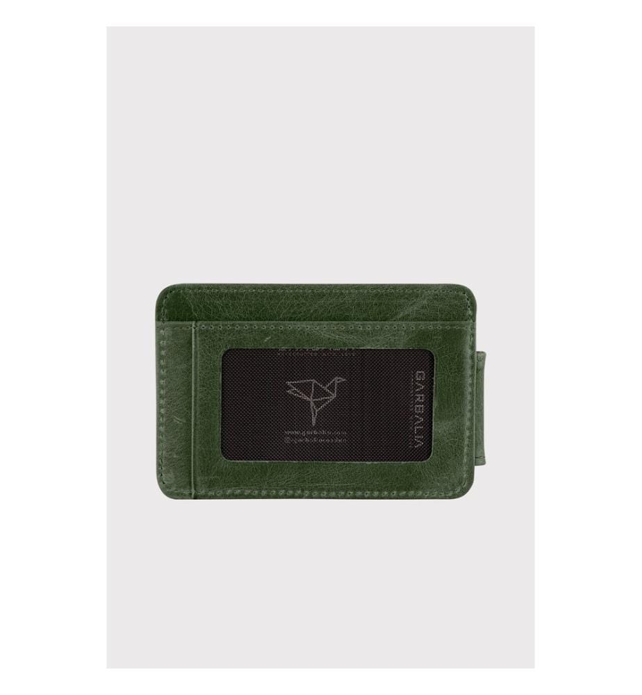 Portefeuille homme, 100 % cuir véritable, vert