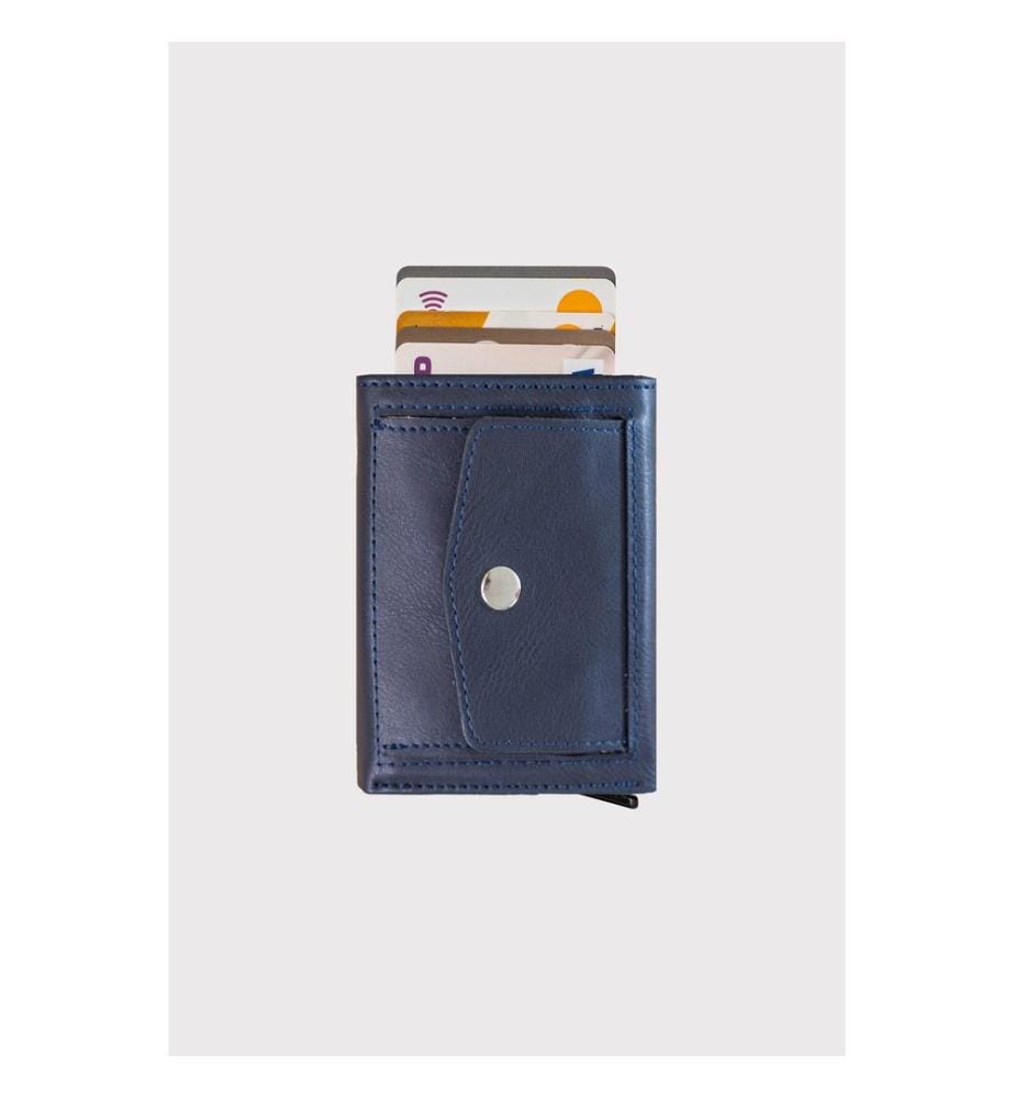 Unisex-Geldbörse, 100 % PU-Leder, Dunkelblau